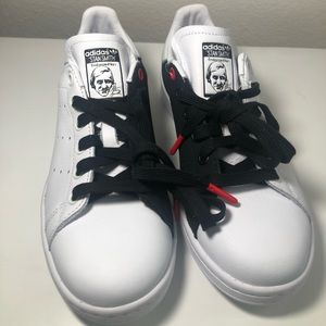Adidas Black and White Stan Smith Lace up Shoes